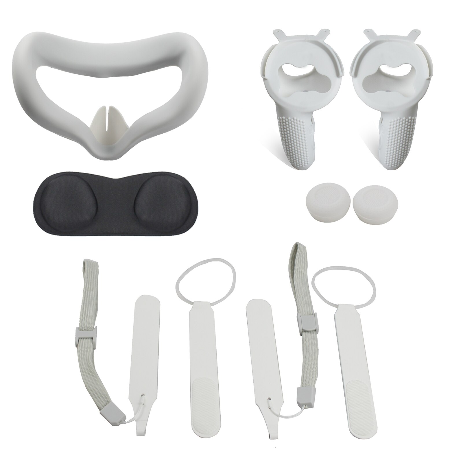 6 pz/set copertura della maschera di protezione dell&#39;occhio del casco di gioco per Oculus Quest 2 VR occhiali cuffia maniglia copertura protettiva per gli accessori qu2: White