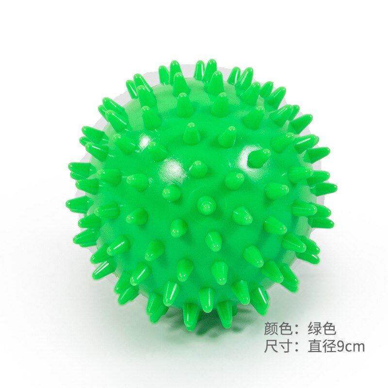 Pelota de masaje PVC de ejercicios suelas de mano PVC erizo sensorial agarre entrenamiento mano alivio de dolor en el pie bolas de 9cm: green