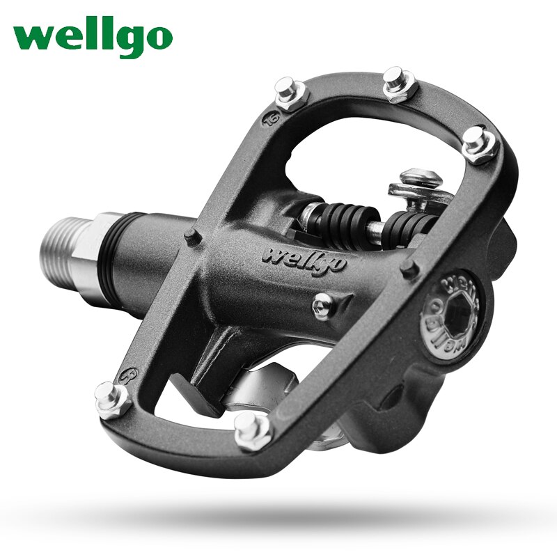 Wellgo Pedals MTB Cycling Mountain Bike Pedals Clipless SPD Compatible Self-locking Ultralight Aluminum Alloy R120B