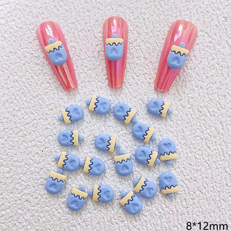 10 stks Cartoon Bunny Nail Art Charm 3D Snoep Kleur Hars Cartoon Dier Lollipop Nageldecoratie Korea Kawaii Nagelaccessoires: Violet