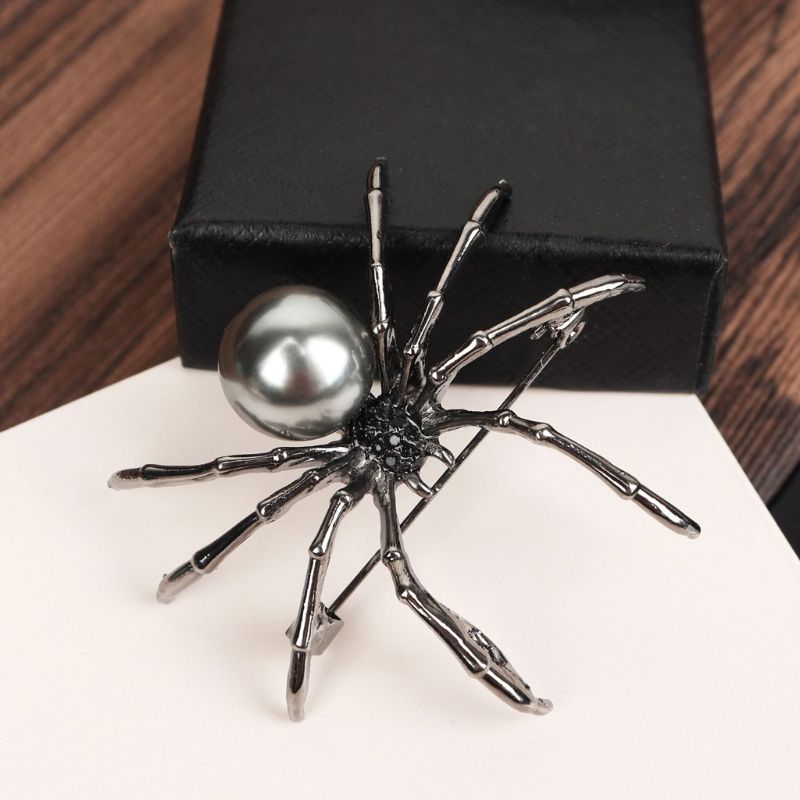 Victoriaanse Parelmoer Body En Micro Pave Spider Broches Pins Vrouwen Sieraden