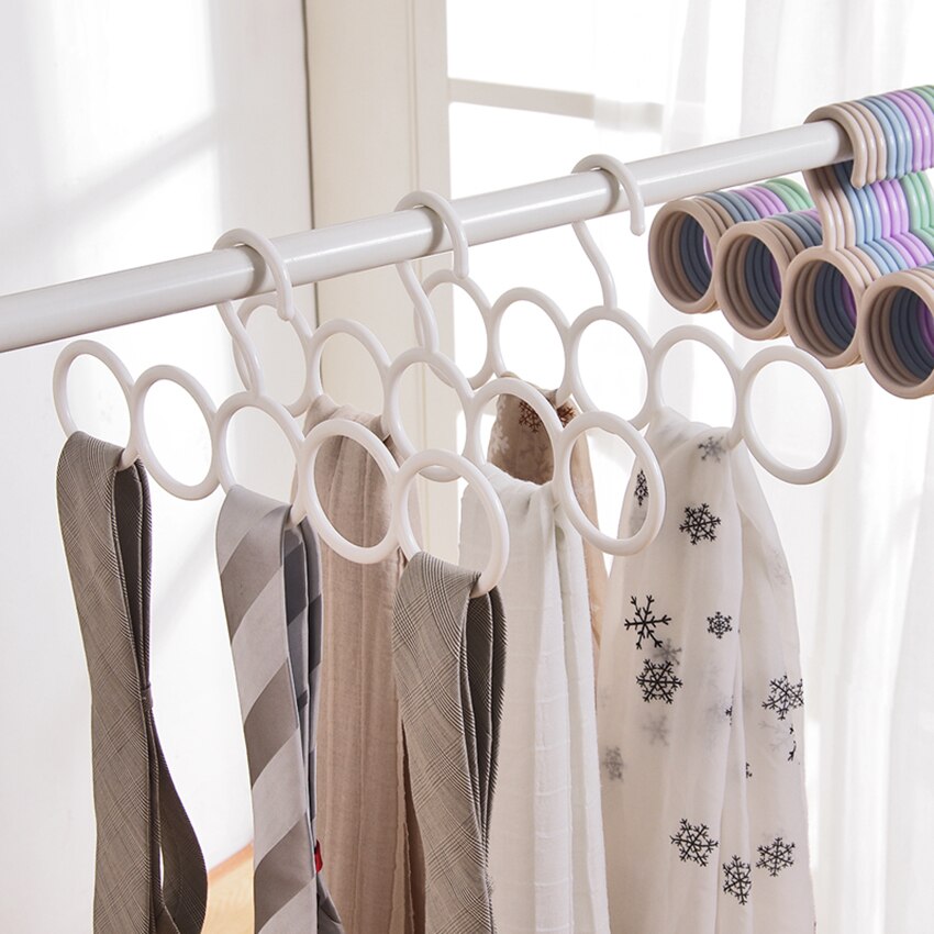 Rotate Scarf Rack 5 Ring Hole Round Tie European Clothes Scarves Sto... – Grandado