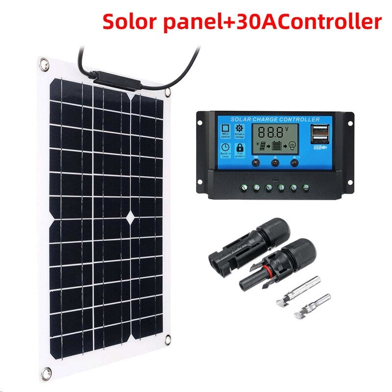Solar Panels Battery Charger Charge Home Kit Portable 300 Watt 12V System Battery Charger Marine Caravan Waterproof