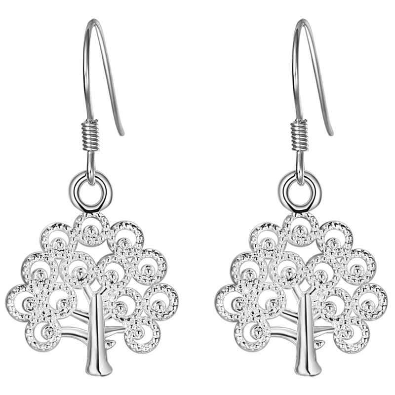 Sinta S925 Sterling Zilveren Oorbellen Silvertree Crystal Casual Earring Voor Vrouwen Verjaardag