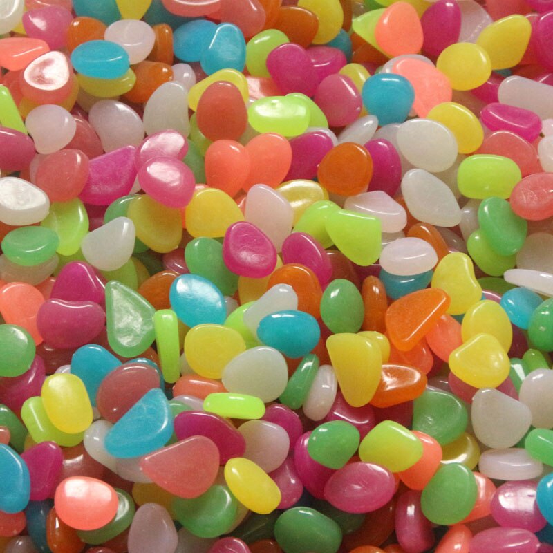 50PCS Glow in Dark Stones Luminous Garden Road Decor Luminous toys Fish Tank Decoration Pebble Rocks Aquarium Toys