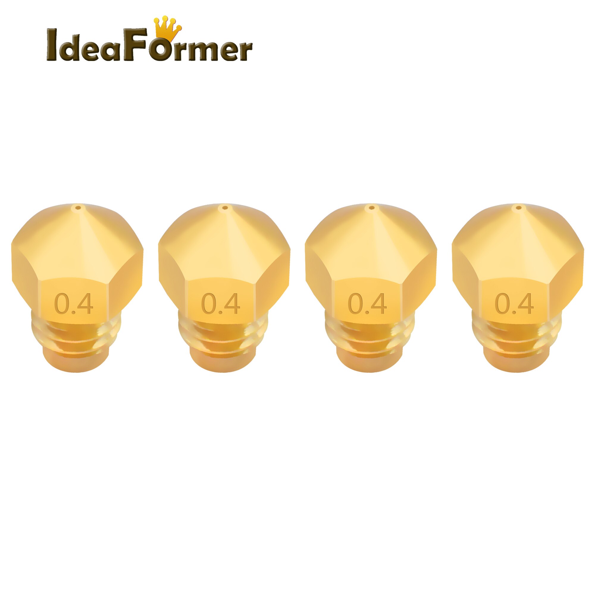 5Pcs 3D Printer V6 M5 Schroefdraad Boring 0.4Mm Messing Nozzle Fit V6 2 In 1 Out Warmte blok Voor 3D Printer Onderdelen 1.75Mm Filament.