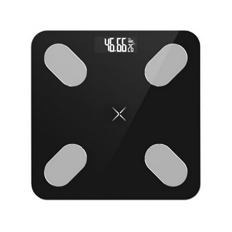 Bathroom weight Scales Floor Digital Body Fat Scales Bluetooth Electronic Outdoor mini Smart Weighing Composition Analyzer: black 26x26cm