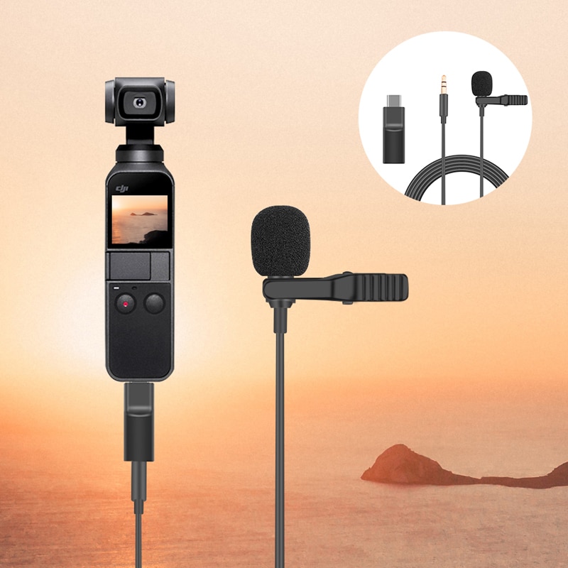 3.5mm adapter til dji osmo lomme mini lavalier klips mikrofon mikrofon lydadapter til osmo handling kamera forlengelse tilbehør