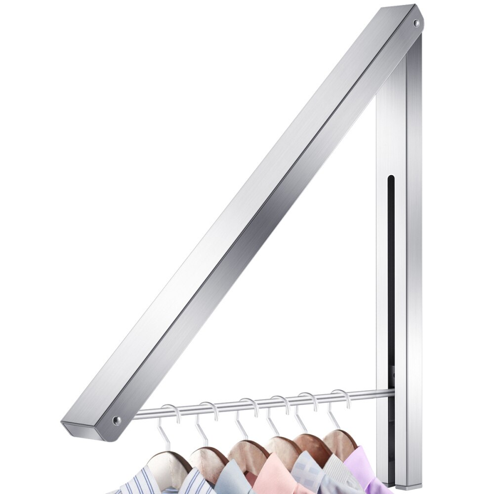 WINOMO Alumimum Wall Adjustable Clothes Hanger Rack Bracket for Laundry Organization Closet Storage System (Silver): Default Title