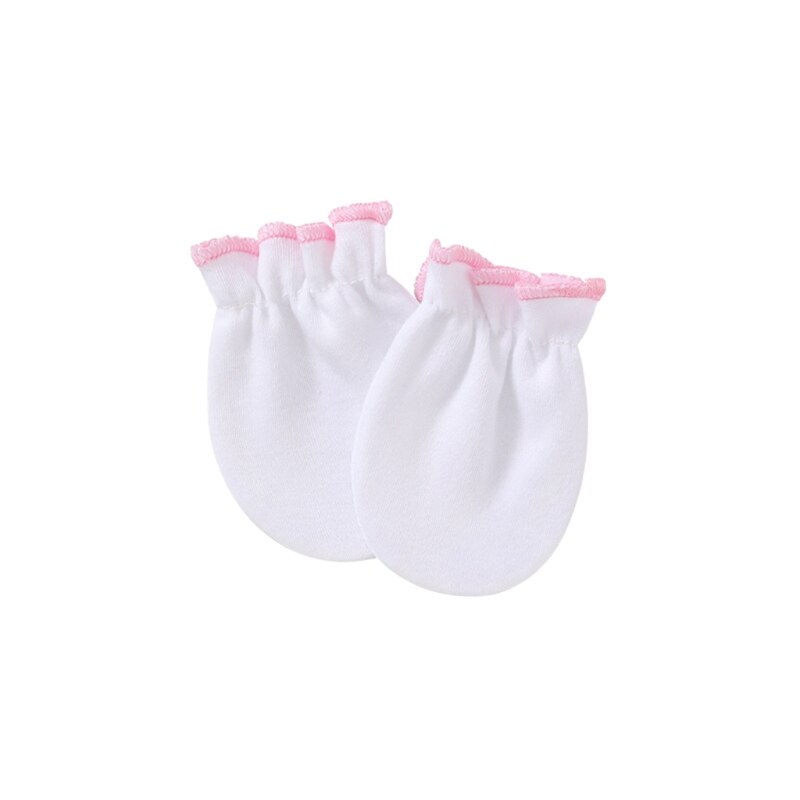 1 Pair Baby Anti-scratch Soft Cotton Gloves Newborn Handguard Mittens Infants Supplies: White 1