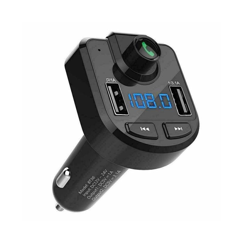 Adaptateur de chargeur USB double USB Bluetooth | Kit de lecteur Mp3 mains libres, transmetteur Fm, Support de carte TF disque U QC2.0 3.1A: A