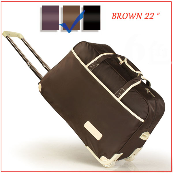 Neue Frauen Trolley Gepäck Roll Koffer Casual Verdickung Roll Fall Reisetasche auf Rädern Gepäck Koffer: Brown 22