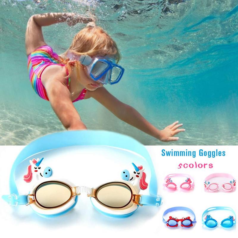 Zwembril Voor Kinderen Leuke Cartoon Anti Fog Zwemmen Bril Kids Duiken Surfen Bril Jongen Meisje Verminder Glare Eyewear