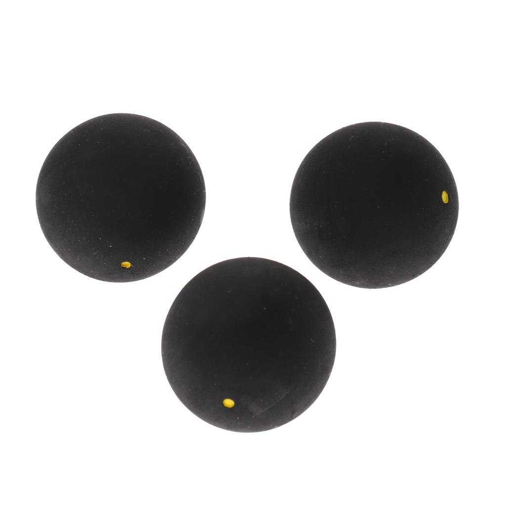 3 Stuks Rubber Squash Ballen Enkele Gele Dot Voor Praktijk Training Gym