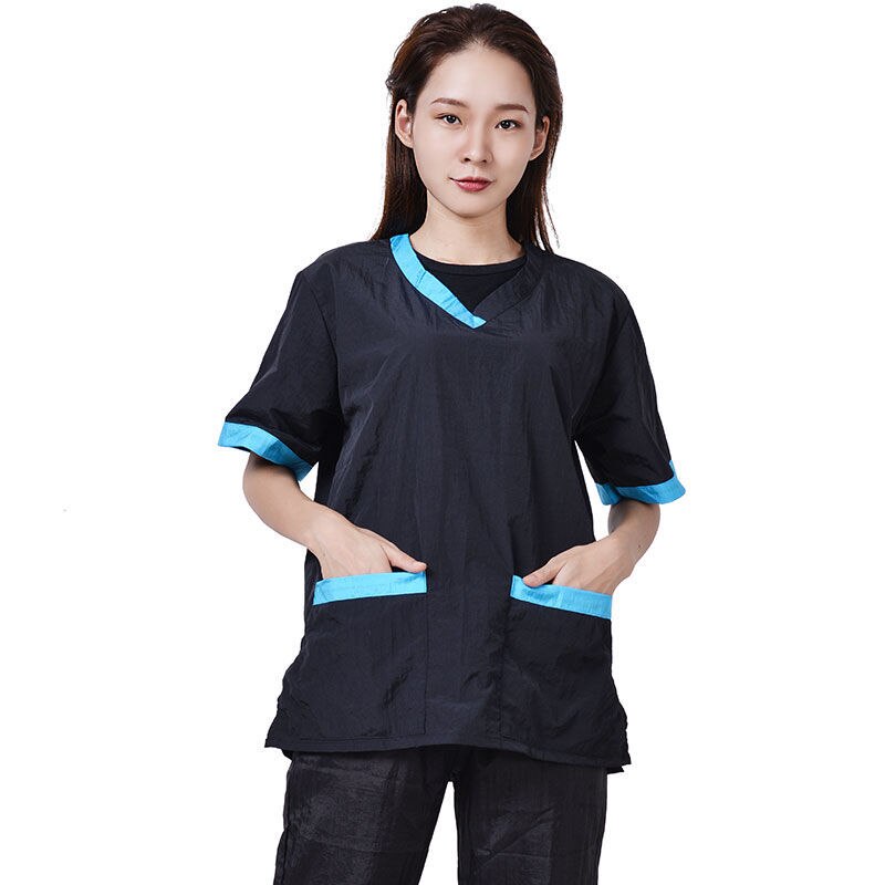 Pet Groomer Anti Hair Overalls Pets Shearing Non Sticky Hair Work Clothes Breathable Suit Anti Static Beautician Uniform Y0621