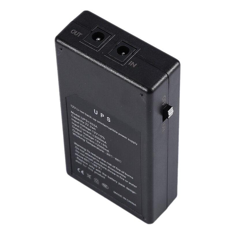 12 v 2a 22.2w ups keskeytymätön virtalähde varavirta miniakku kamerareitittimeen