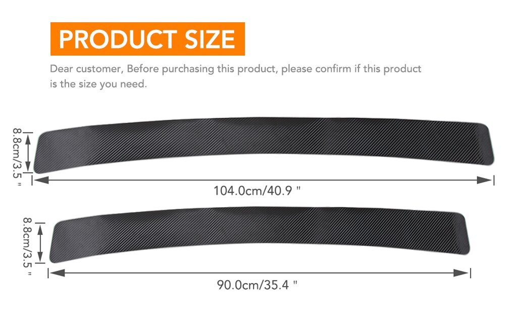 Carbon Fiber Car Trunk Rear Bumper Sticker for Renault Duster Sandero Kwid Logan Clio Captur Laguna Scenic