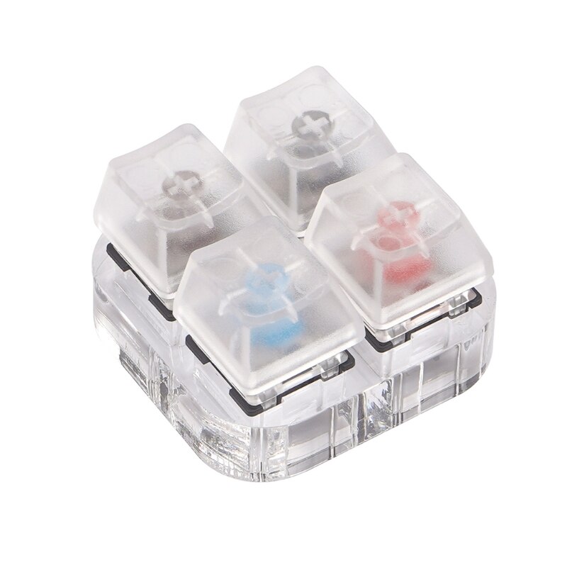 4 Key Caps Testing Tool Gateron MX Switches Keyboard Tester Kit Clear Keycaps Sampler PCB Mechanical Keyboard X6HA: BOX four axis