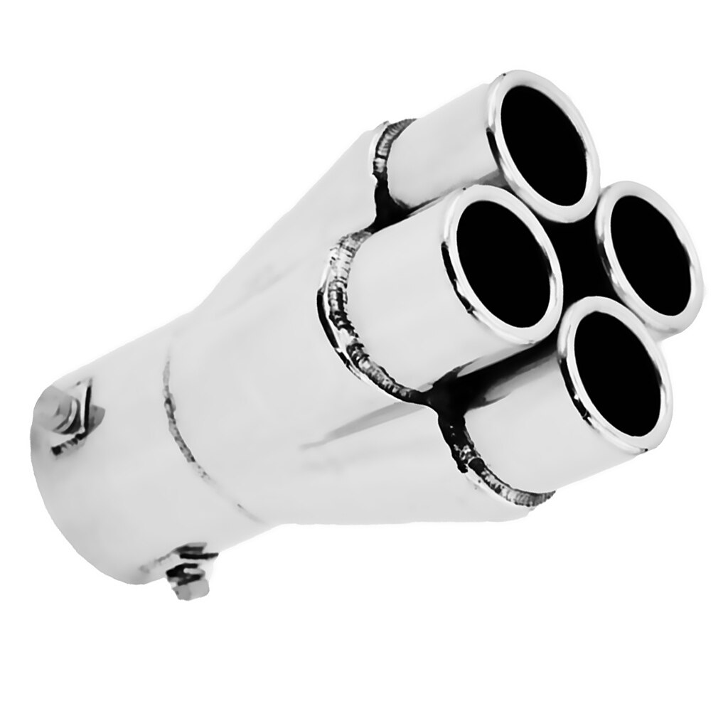 57mm Car Exhaust Pipe Muffler Tail Tip Silencer Stainless Steel 155mm Silver