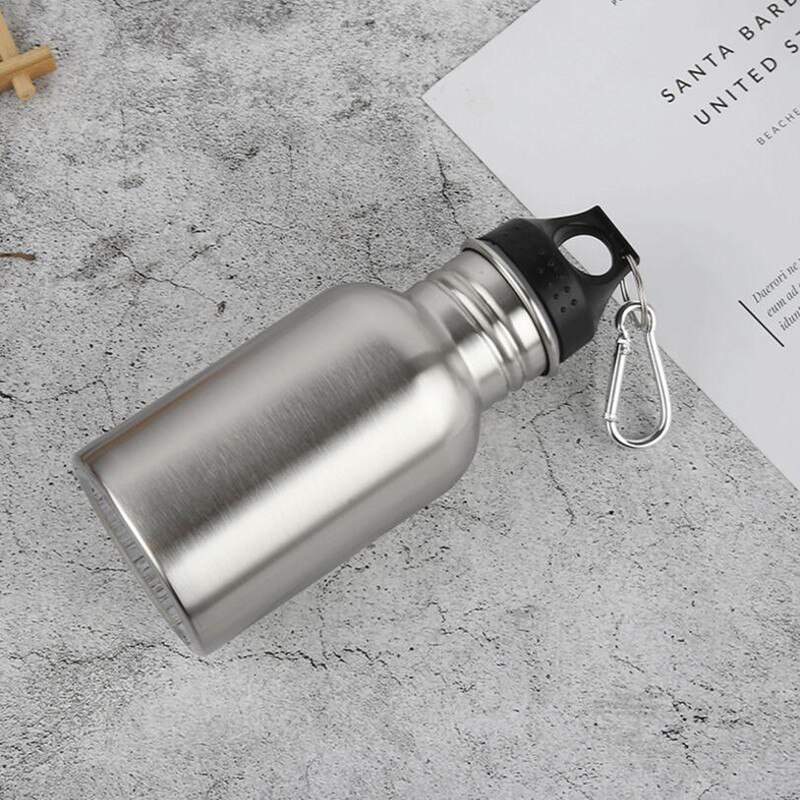 GeeRic Botella Termica 500ml,Botella Agua Acero Inoxidable Mantener 12H Caliente/24 Frío,Botella De Agua Cepillo Bolsa Portátil Para Taza Termo Para Acampar,Escuela,Deportes,Gimnasio,gris