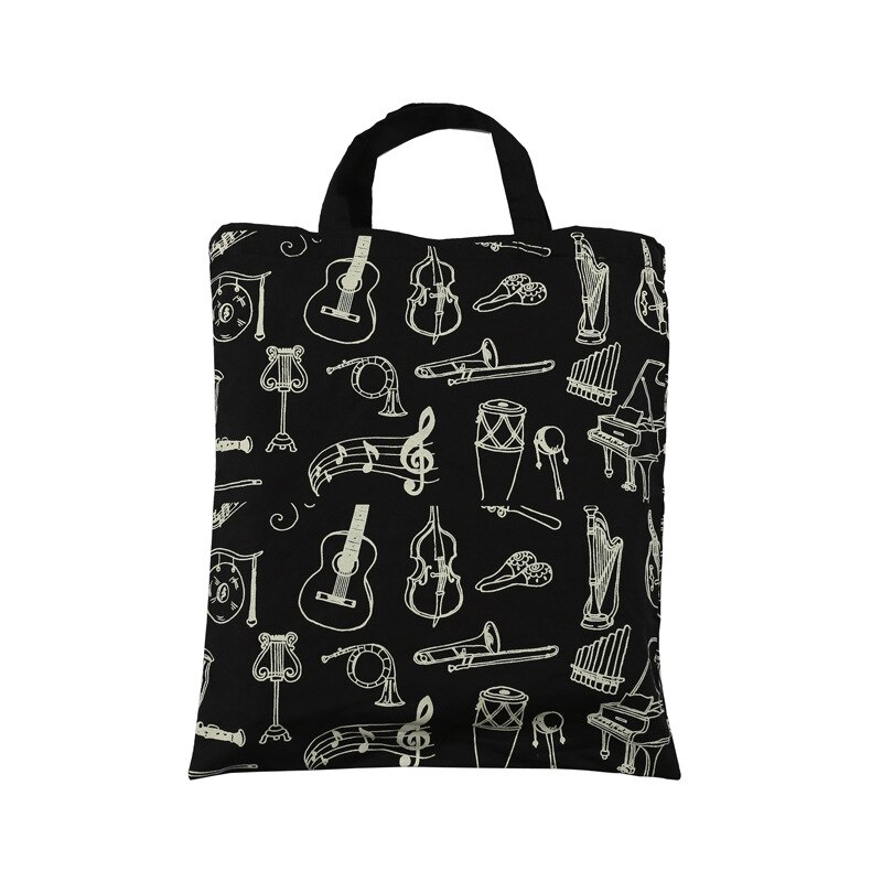Musik Punktzahl Baumwolle Handtasche Musical Elemente Hinweis Tote Tasche Instrumente Zubehör: C