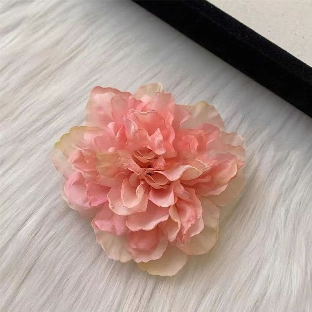 Söt blomma pion blomma hårspänne stora hårspännen håraccessoarer konstgjorda blommor hårnålar bohemiska sidohårspännen bröllop: Blå