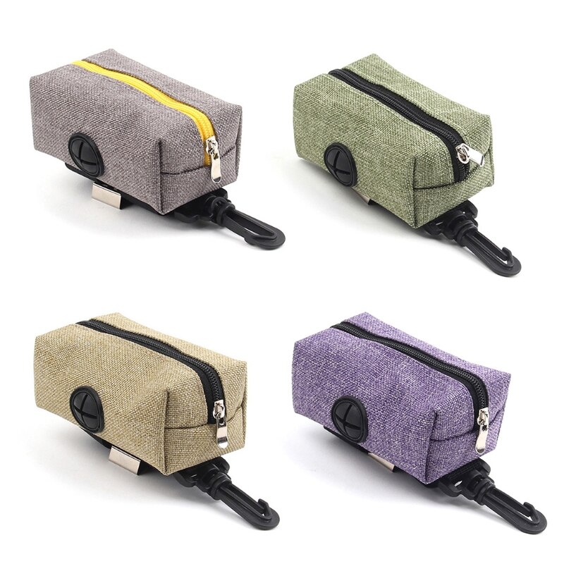Dog Poop Bags Holder Leash Attached Waste Bag Dispenser Fit Most Dog Leash Portable for Hand Free Walking 4 Colors