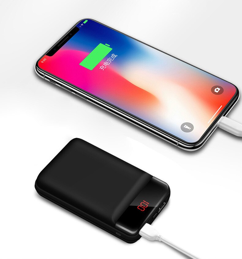 Mini Power Bank 20000mah External 2 USB 2.4A Battery Power bank LED Powerbank Portable Mobile phone Charger For Huawei iPhone