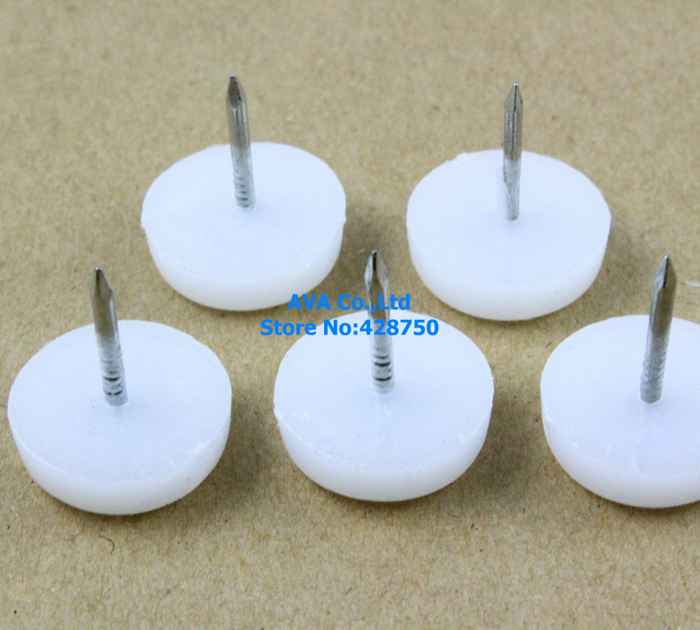 32 Pieces 18mm Nylon Chair Feet Nail Glide Nail Furniture Feet Bottom