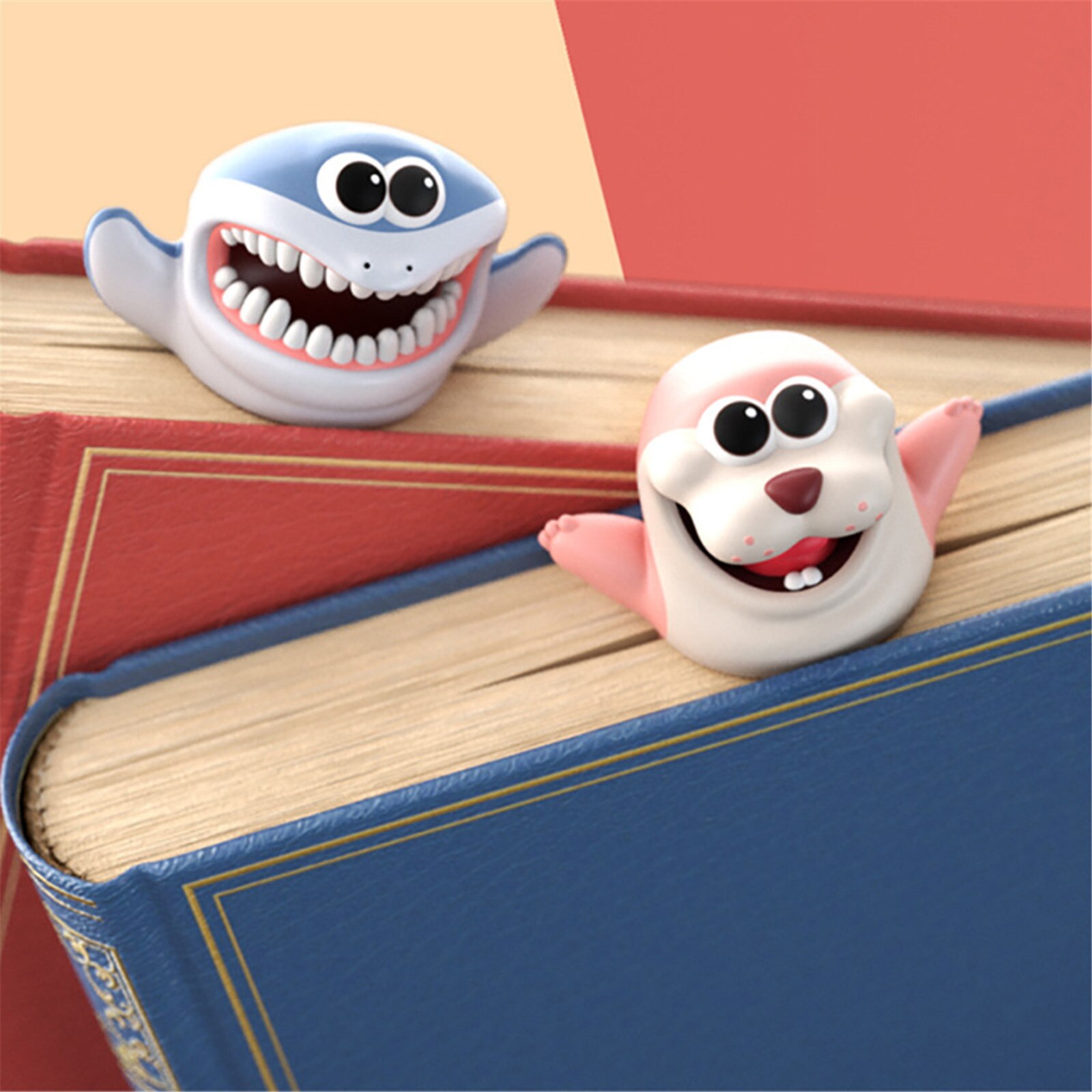 -page 3D et amusant, étiquette Koala panda poulpe requin, -page animal mignon, 4 pièces