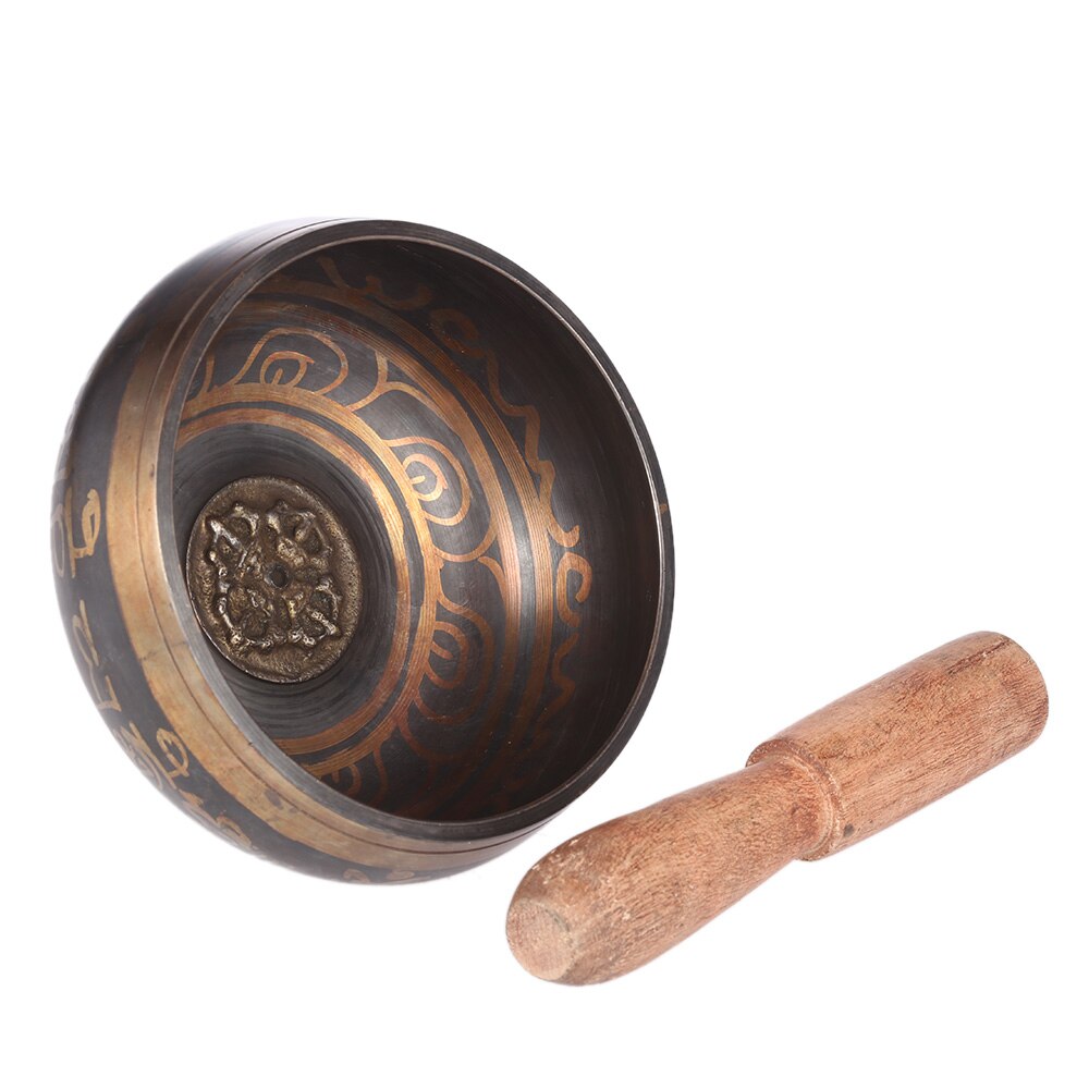 Cuenco de Canto de Metal de campana tibetana hecha a mano, exquisito cuenco de 2,8 pulgadas para meditación budista y sanación relajación, piezas de tambor