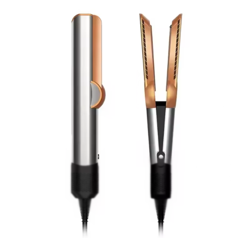 Professioneller 2-in-1-Haarglätter und Trockner, Negativ-Ionen-Styling-Werkzeug, Haarpflege-Glättungskamm für glattes, glänzendes Haar: Blau