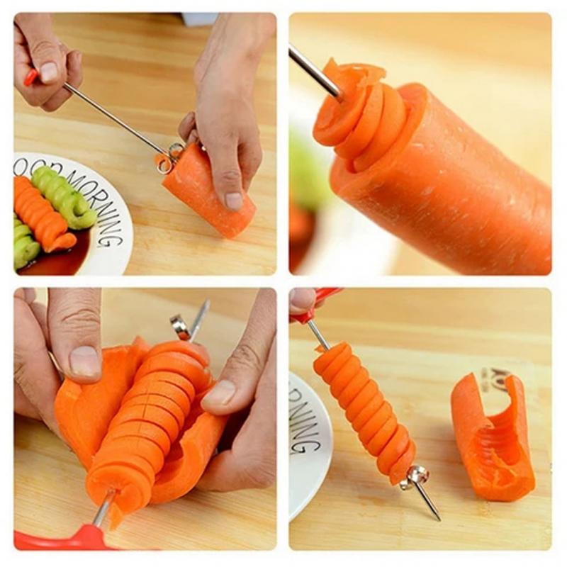 Aardappel Spiraal Snijder Handleiding Roller Franse Fry Cutter Maken Twist Shredder Rasp Spiralizer Gadget Koken Groentesnijder