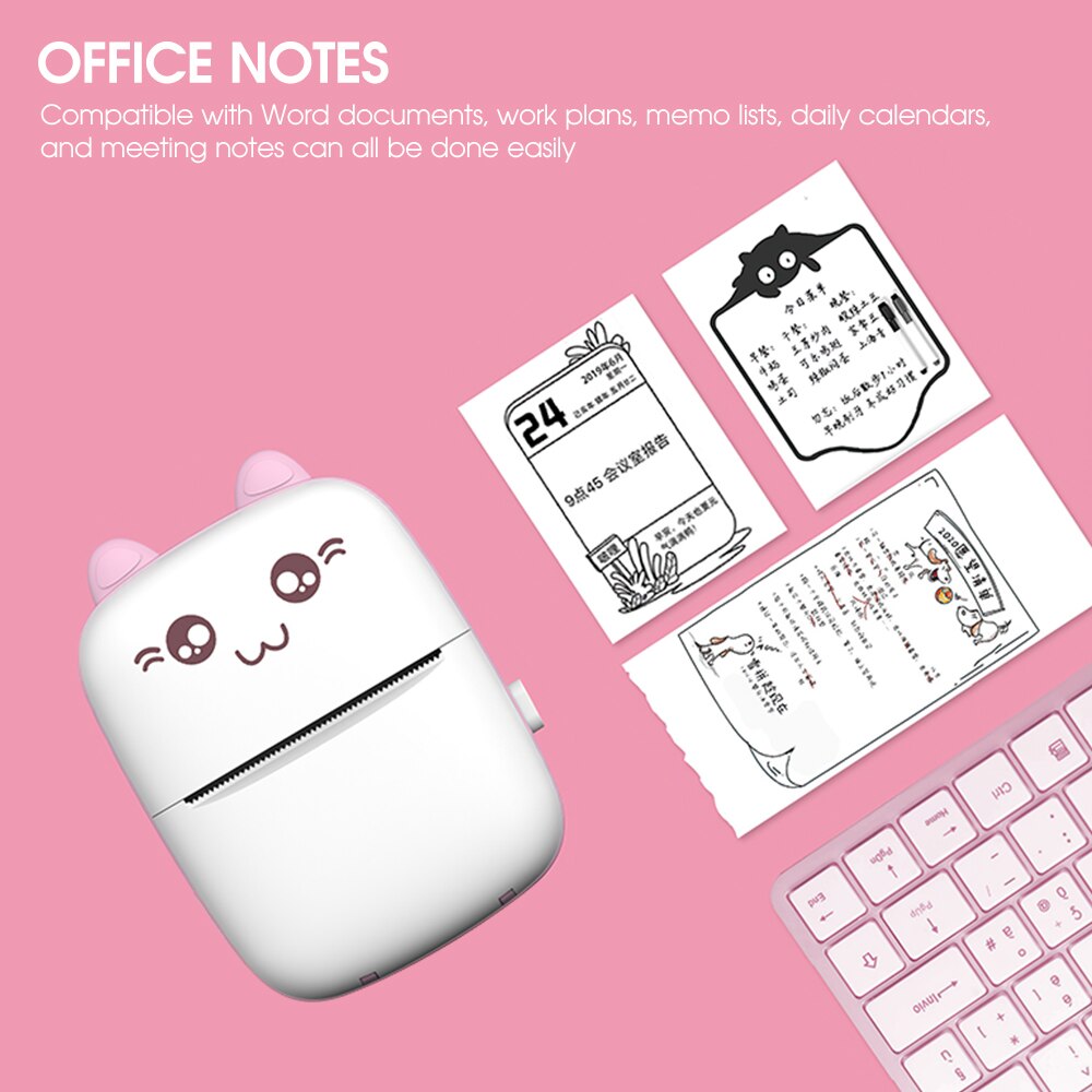 SPASH Portable Thermal Printer Mini Wireless Bluetooth Instant Print Camera Student Wrong Question Printer with Printer Paper