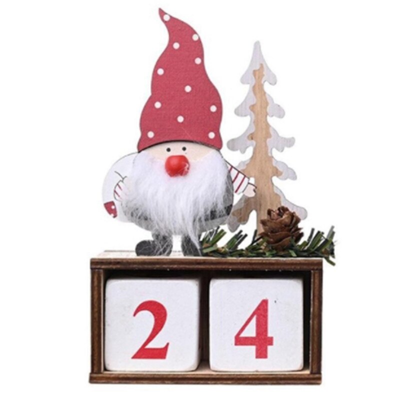 Kerst houten kerstman bureaublad ornament kerstversiering houten dennenappel kalender ouderen ornamenten