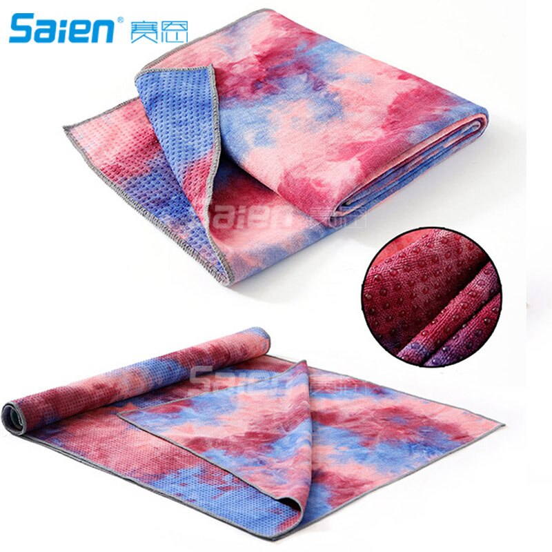 Toalla de Yoga antideslizante para Yoga, capa de microfibra y revestimiento de silicona, bolsa de transporte gratuita, perfecta para Yoga , Bikram y Pilates: Verde