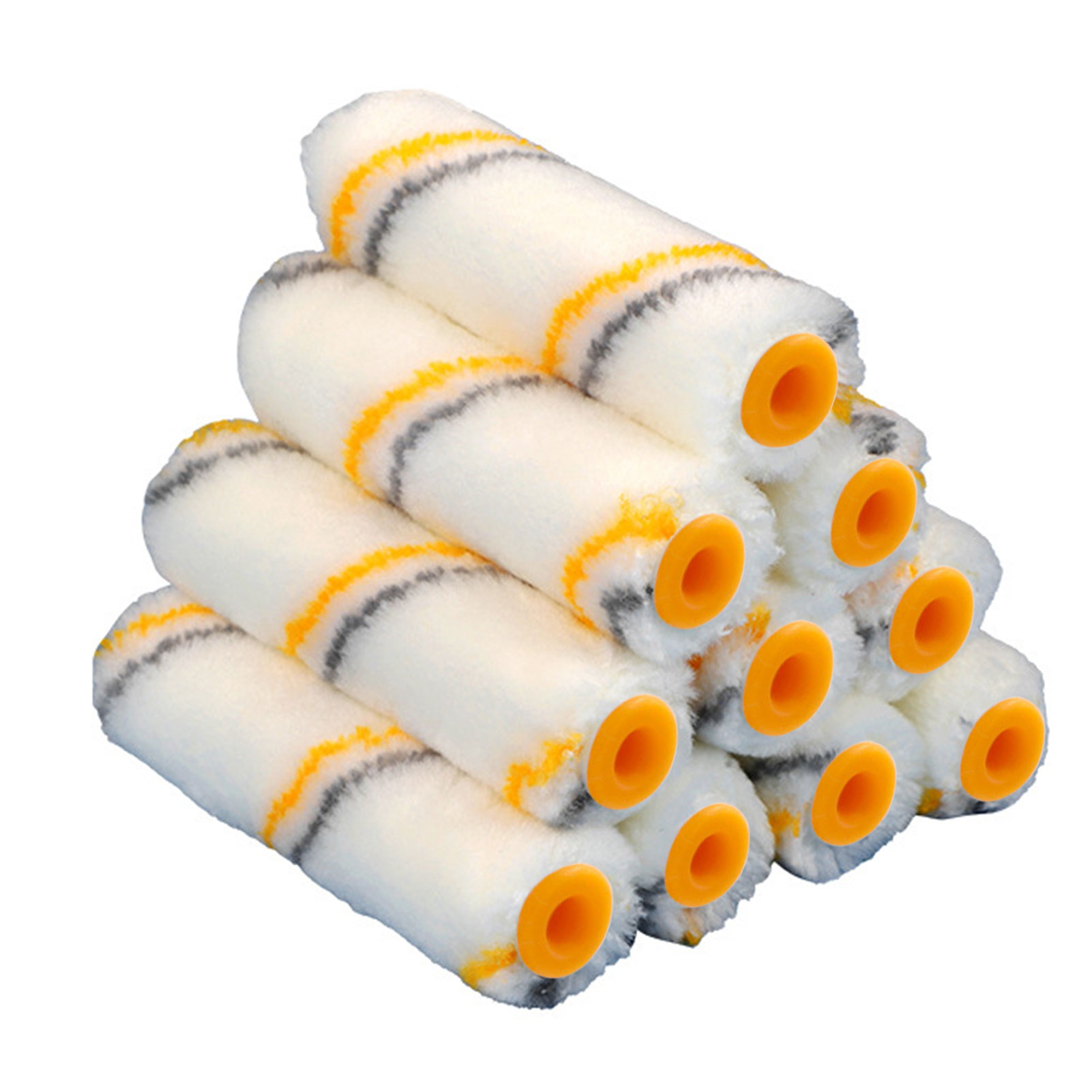 10 Uds cepillo de rodillo de pintura corte limpio mangas de rodillo de pintura herramienta de cepillo de borde de pintura de repuesto para techos de pared del hogar