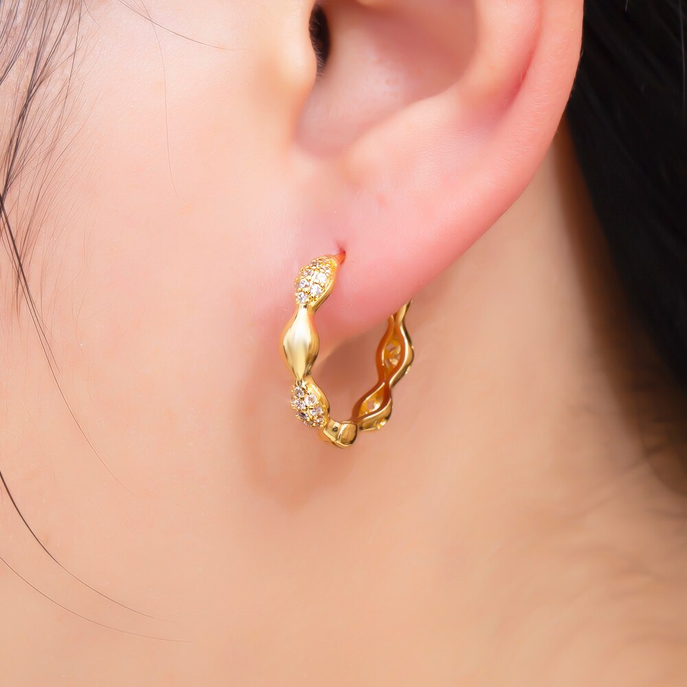 Essff Rose Goud/Zilver/Goud Kleur Wedding Party Aaa Zirkoon Top Oorringen Voor Vrouwen Dazzling Piercing koperen Sieraden