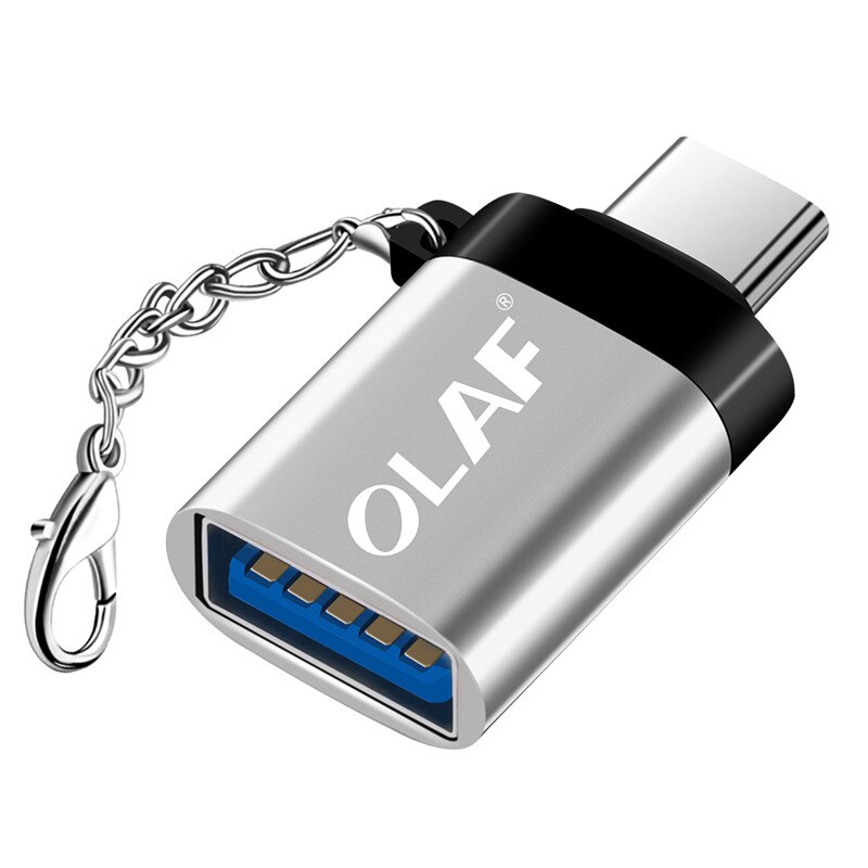 OLAF-Adaptador OTG Tipo C/USB Tipo C para Xiaomi, Huawei, Samsung S9, Adaptador Tipo C a USB 3,0: Silver