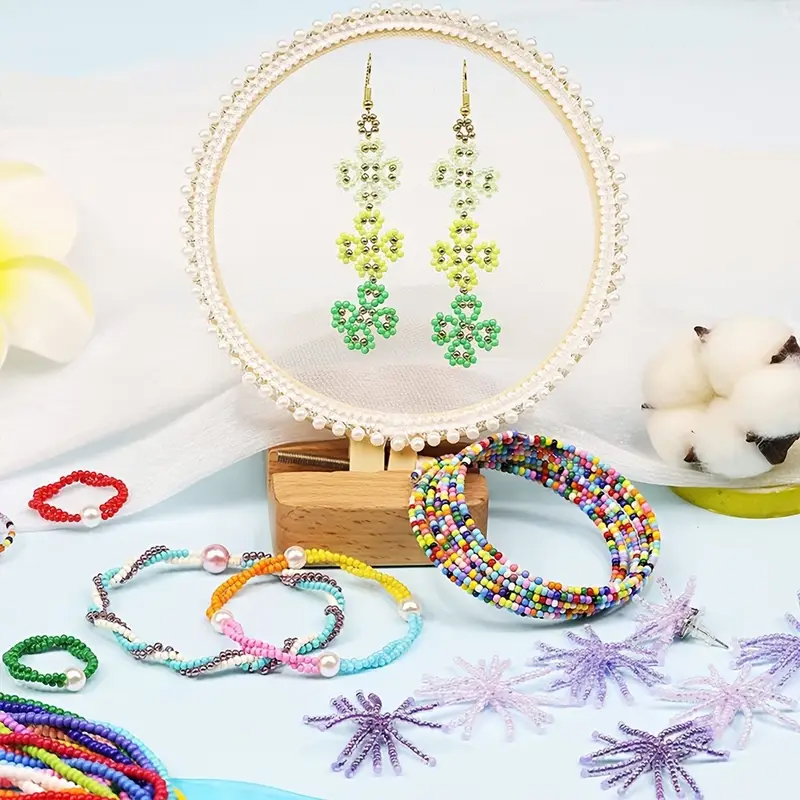 4000 stk. 2mm stk. i æske tjekkiske glasperler, små løse taljeperler til smykkefremstilling, charms, armbånd, halskæde, øreringe, tilbehør