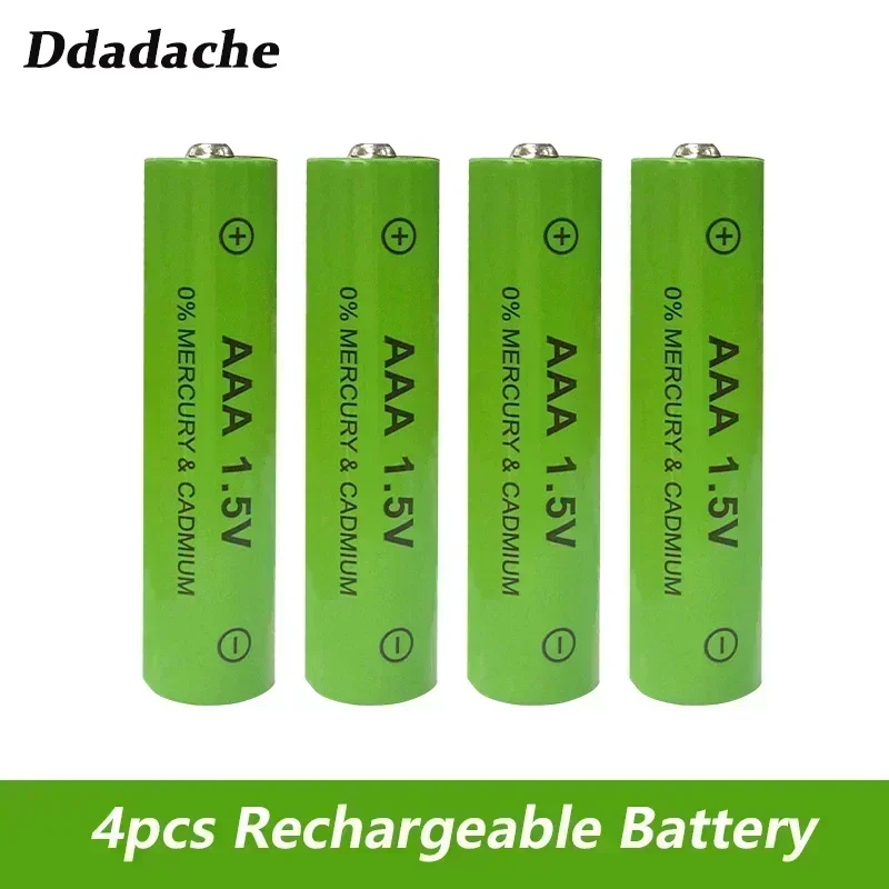 2025 Nueva batería recargable de 1,5 V, AAA1.5V3000mAh, más conjunto de cargador Tecnología alcalina, adecuada para control remoto, afeitadora: Verde