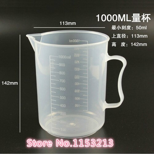 1000mL Capacity Clear Plastic Graduated Laboratory MeasuRing Set Beaker With handle Thicker material
