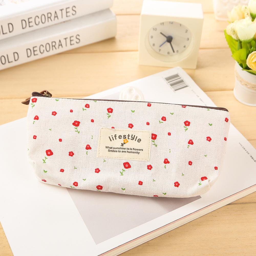 ¡Novedad de ! estuche bonito para lápices Kawaii con de flores y flores, bolsas de tela con cremallera para bolígrafos, suministros escolares para estudiantes: Type B