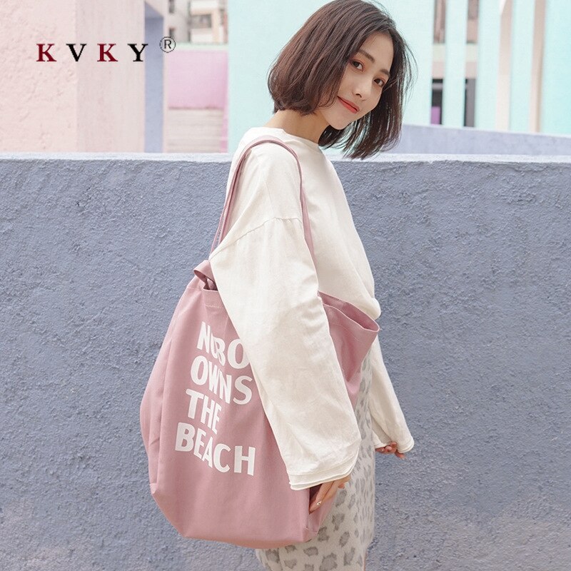 Sac en toile de couleur pour femmes | Grande Version coréenne du sac en toile, sac Eco décontracté de shopping à bandoulière réutilisable, sac de livre Portable en tissu pour étudiantes