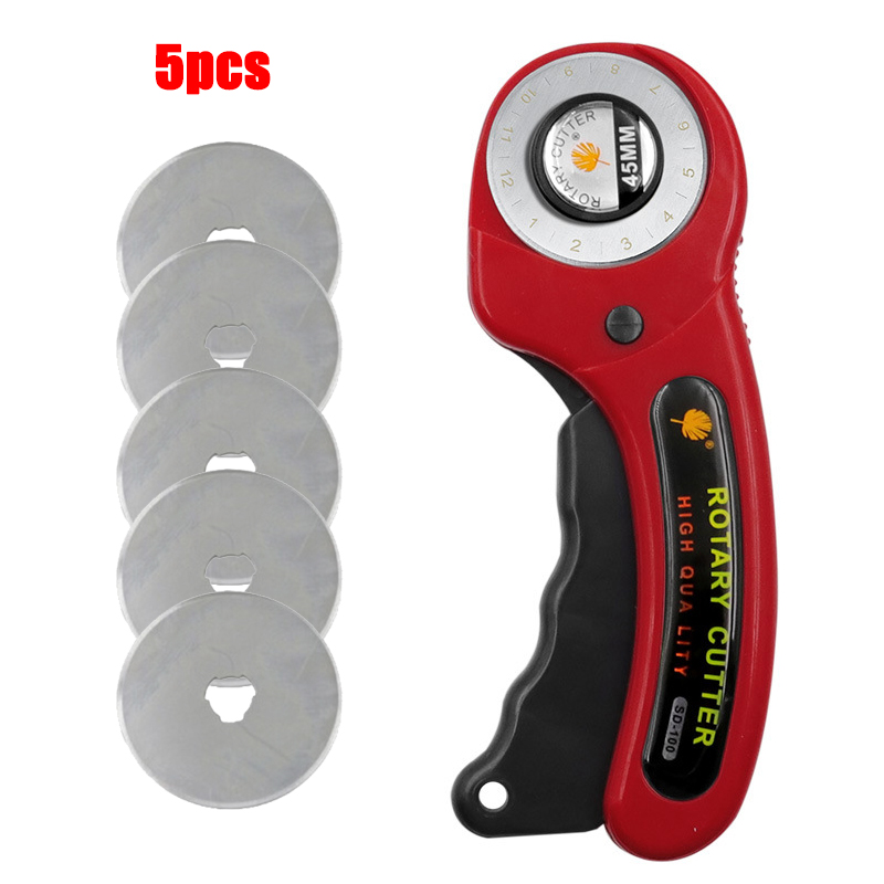 45mm LeatherCraft Rotary Cutter Leather Cutting Tool Fabric Cutter Circular Blade DIY Patchwork Sewing Quilting for leather tool: plum