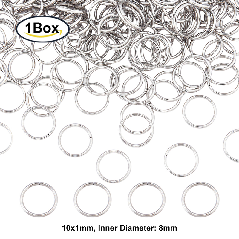 1 doos 1100 st 2 stijl roestvrij staal open ringetjes connectoren koppelring ringetjes bulk voor sieraden maken maliënkolder ring: green
