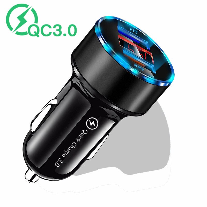 Quick Charge 4.0 3.0 USB Car Charger For iPhone Xiaomi Huawei QC4.0 QC3.0 QC Auto Type C PD 6A Fast Car Mobile Phone Charger: No PD Black