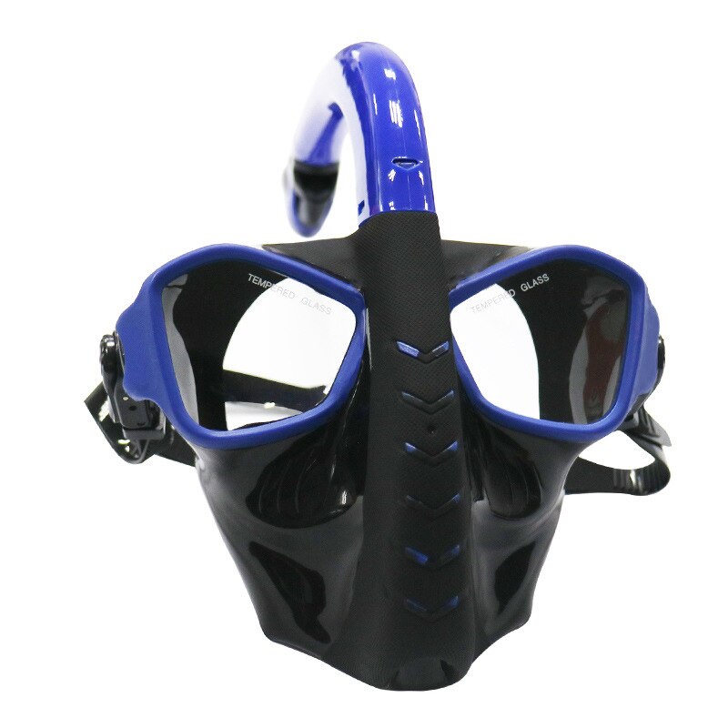 Adult Full Face Diving Mask 180 view curve Panoramic for Man Woman Snorkel Tempered glass lens