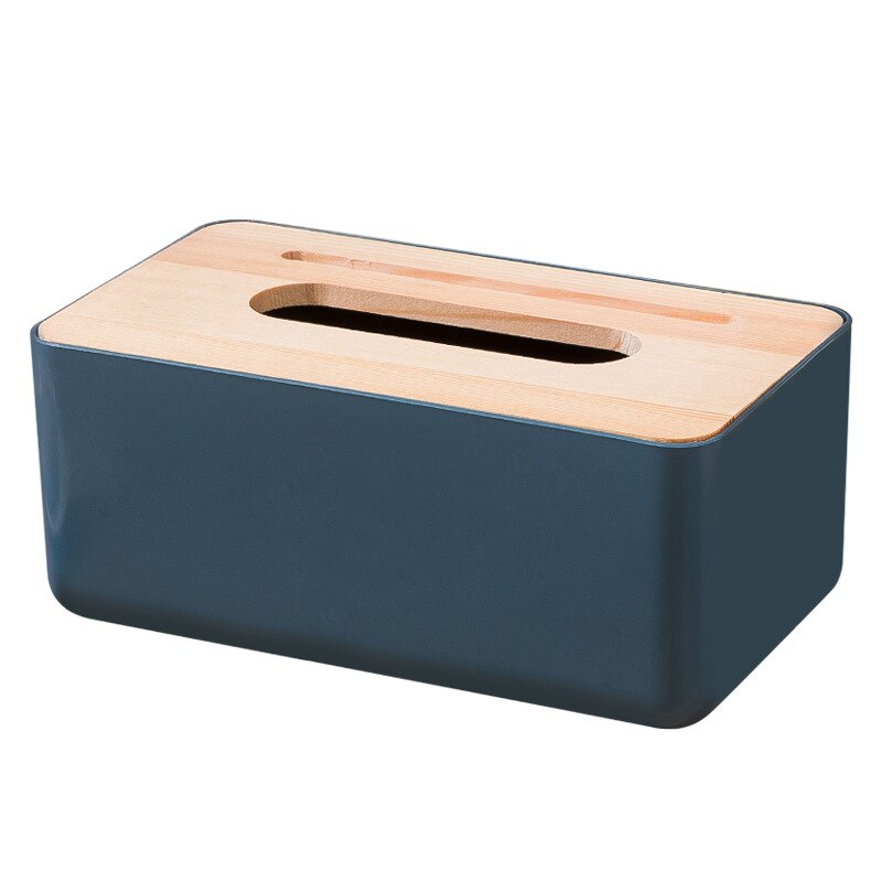 Herramientas de decoración de estilo nórdico caja de pañuelos de plástico, caja de pañuelos de papel, soporte para Decoración de mesa para el hogar, suministros para el hogar: Blue