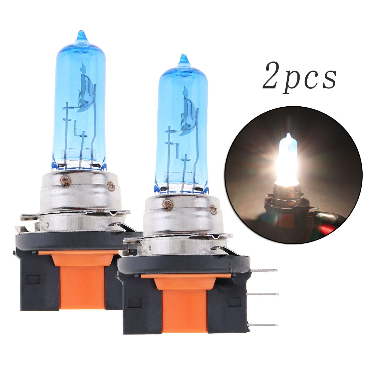 Car Halogen Headlight Auto H15 4300K-5000K DRL Lamp Replacement Set Parts